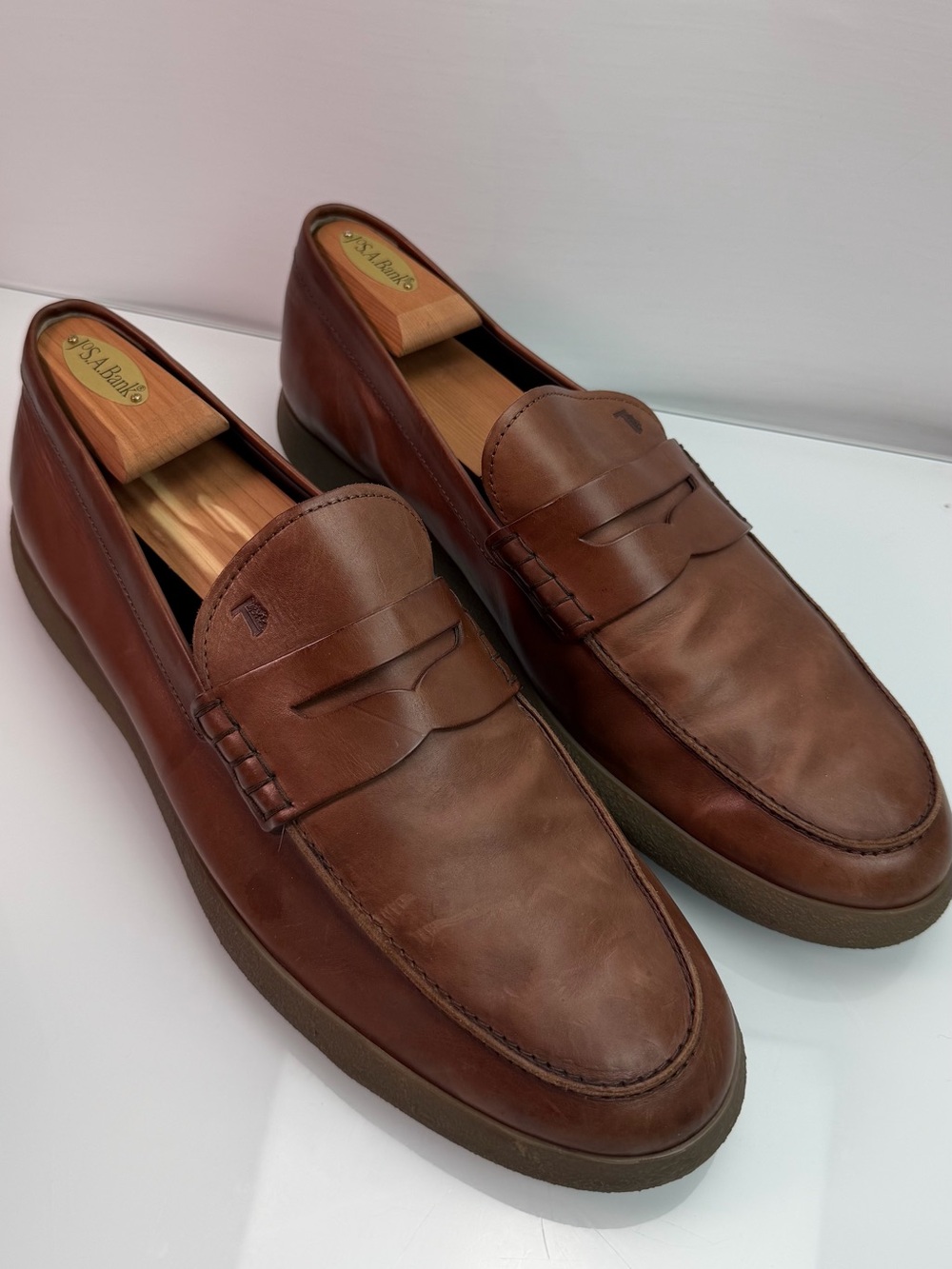 Tod’s Men’s Loafers Brown Leather Moccasin Size 11.5